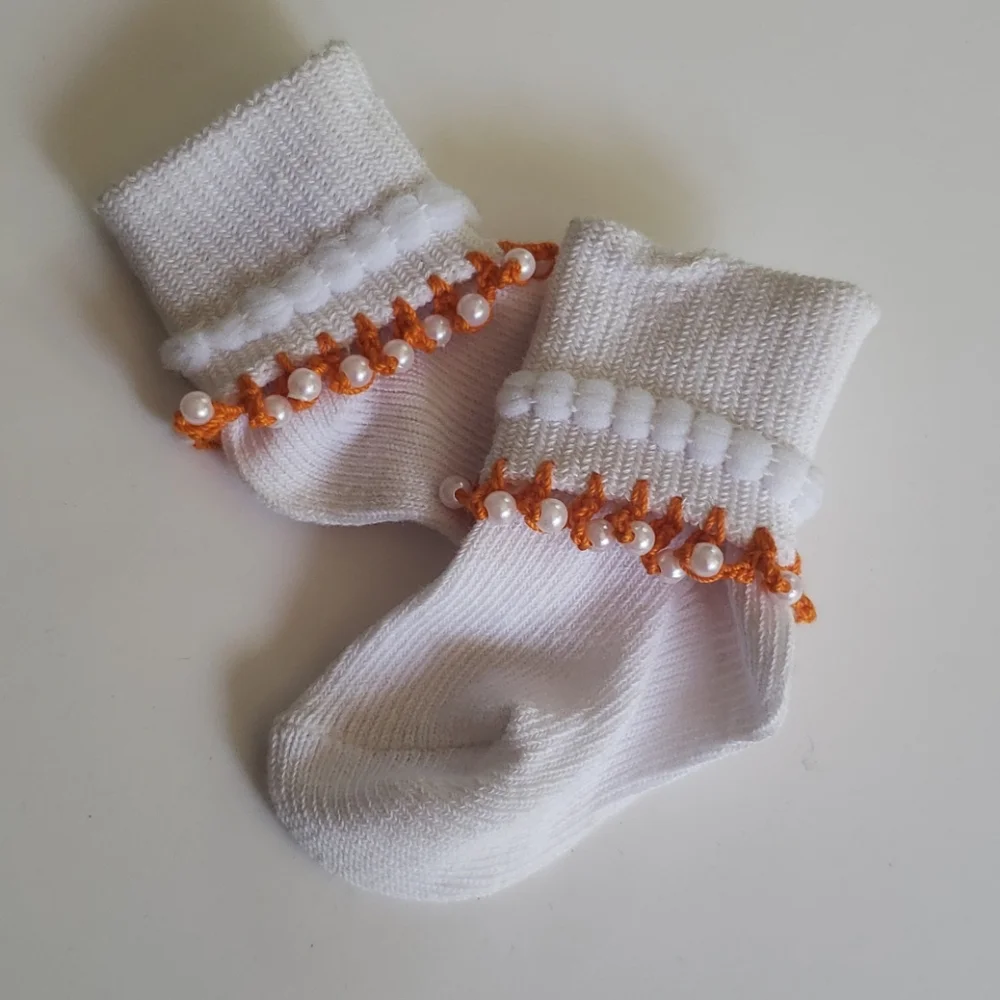 Hand Crafted orange pearls